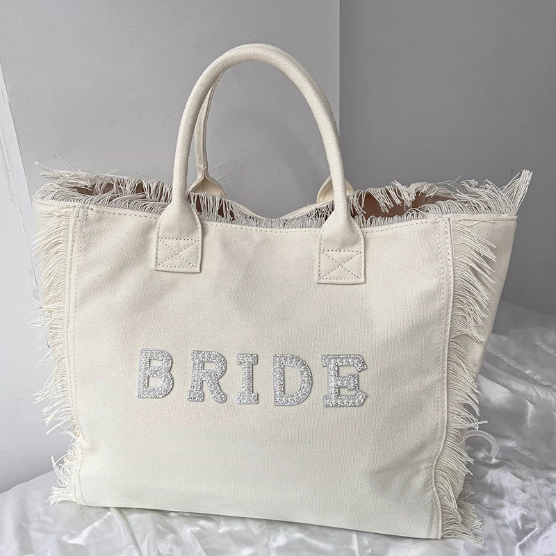 Personalized Bride to Be Tote Bag | Bridal Shower & Bachelorette Personalized Tote Bag Peaceful Pleasures Health and Wellness bride