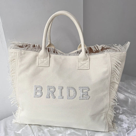 Personalized Bride to Be Tote Bag | Bridal Shower & Bachelorette Personalized Tote Bag Peaceful Pleasures Health and Wellness bride