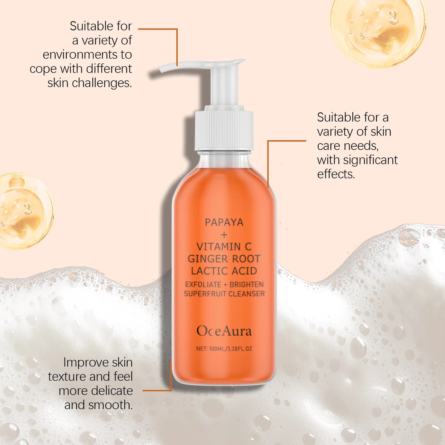 Papaya & Vitamin C Face Wash – Brightening Facial Cleanser
