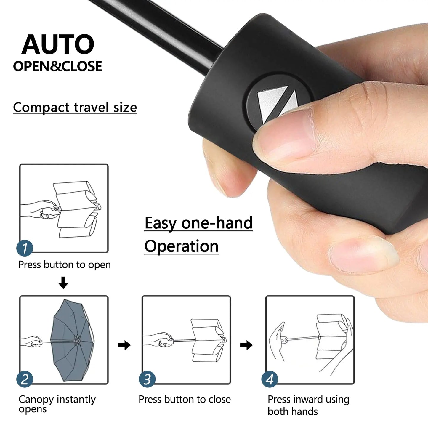 Automatic Folding Umbrella – UV Resistant & Windproof Travel