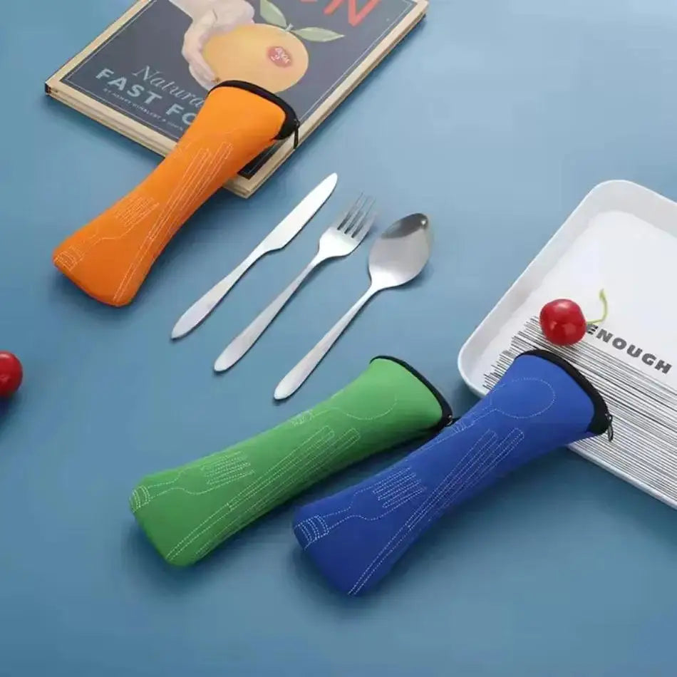 Stainless Steel Cutlery Storage Box Fork Spoon Chopsticks Portable