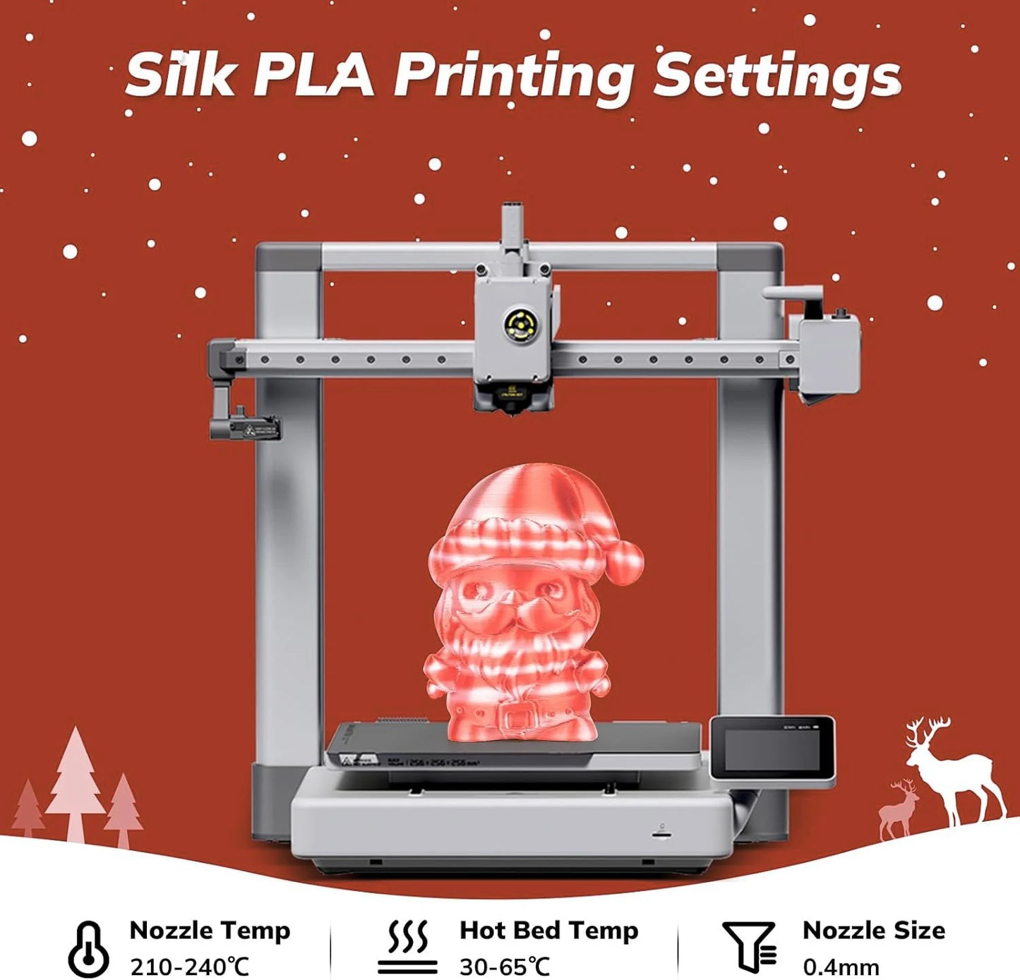 Rainbow PLA Filament 1.75mm Shiny Multicolor Christmas | 3D Maliang