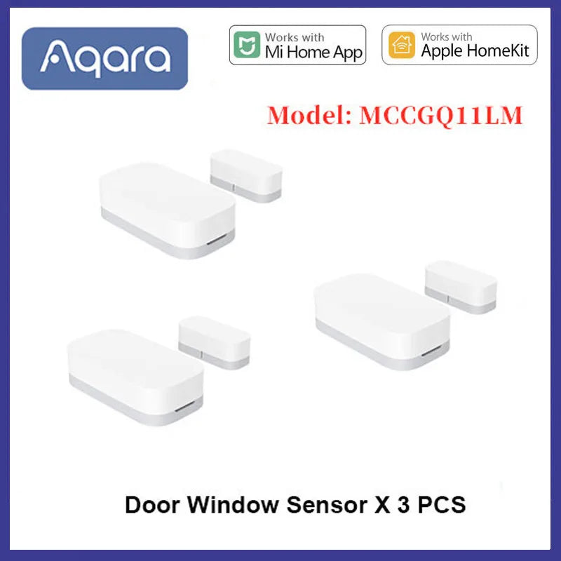 Aqara Smart Door Window Sensor Zigbee Mini Door Sensor Wireless Connection Alarm Smart Home HomeKit for Xiaomi Mijia Mi Home Peaceful Pleasures Health and Wellness 3pcs China Mainland