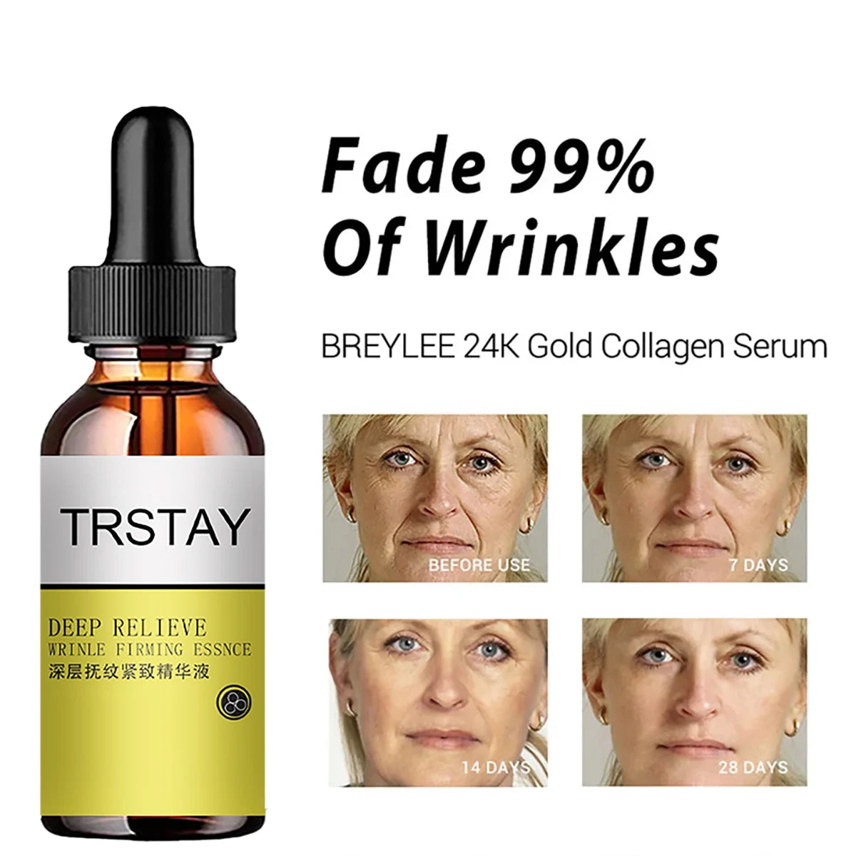 Deep relieve wrinkle firming essence Collagen Remove Wrinkle Anti Aging Care Fade Fine Lines Repair Tighten Skin Face Eye Serum Peaceful Pleasures Health and Wellness
