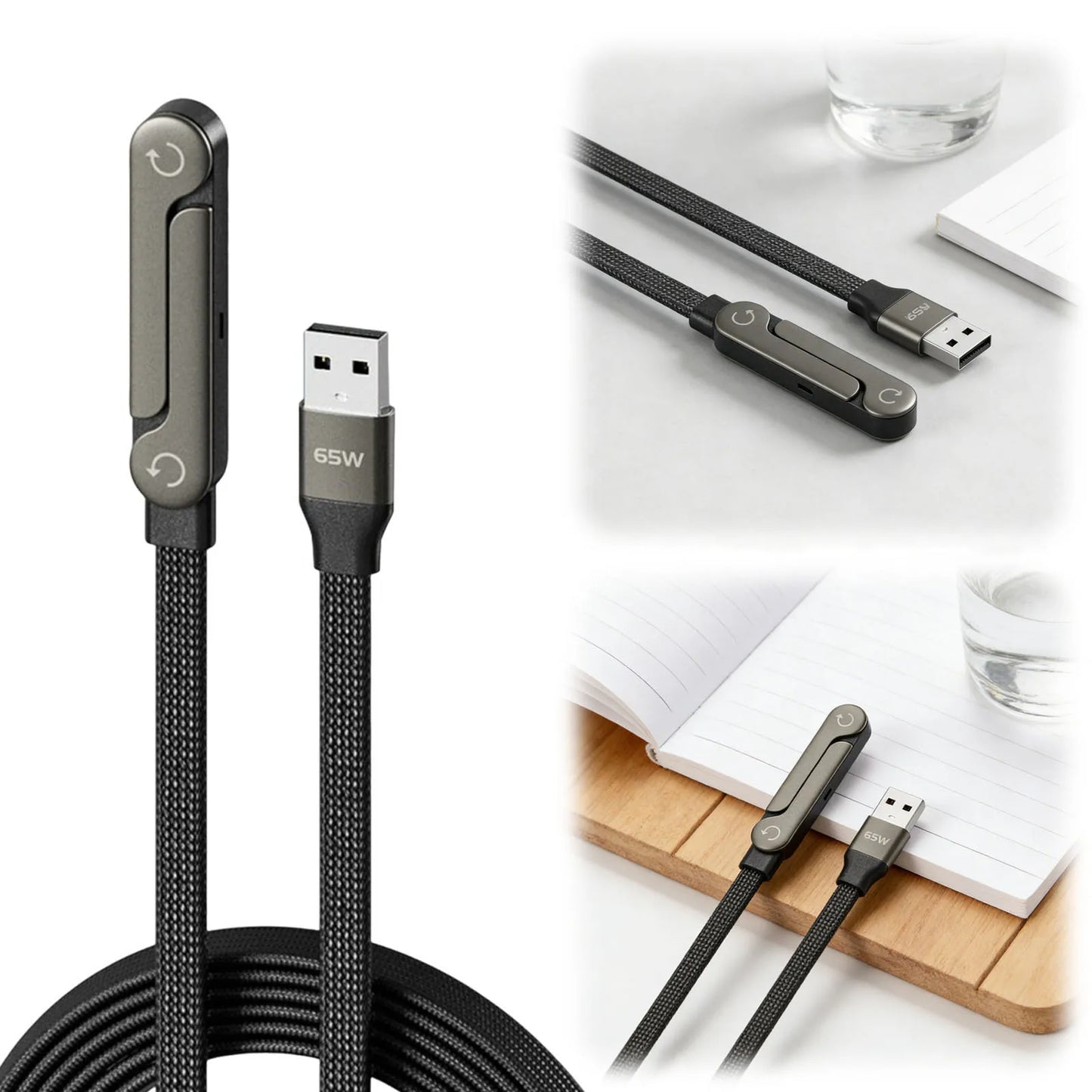 VODOOL 2-in-1 Fast Charging USB-C Cable & Foldable Stand