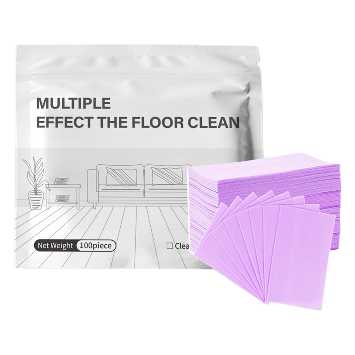 100Pcs Powerful Floor Cleaning Sheets Gentle Effection Concentrated Floor Cleaner Toilets Cleaning Tablets for Kitchen Bathroom Peaceful Pleasures Health and Wellness Purple
