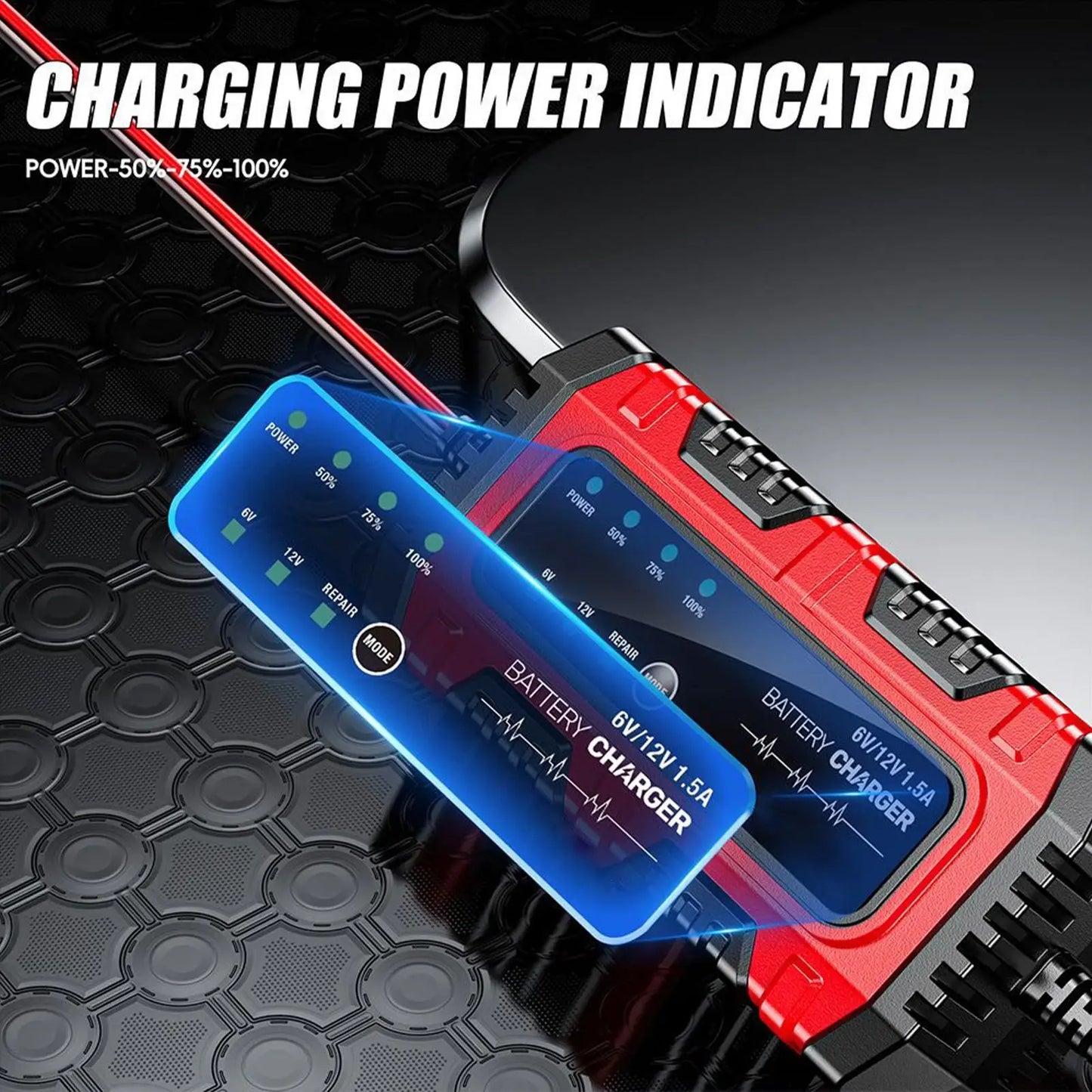 Smart 1.5A 6V/12V Battery Trickle Charger & Maintainer