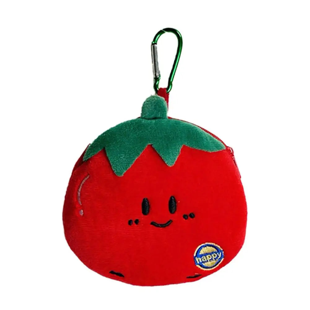 Strawberry Plush Coin Purse Keychain Mini Pouch Bag Charm