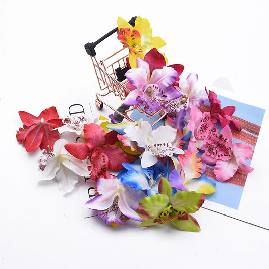 Artificial Silk Butterfly Orchid Flowers 50/100 Pcs – DIY Decor Artificial Flower Heads Peaceful Pleasures Health and Wellness