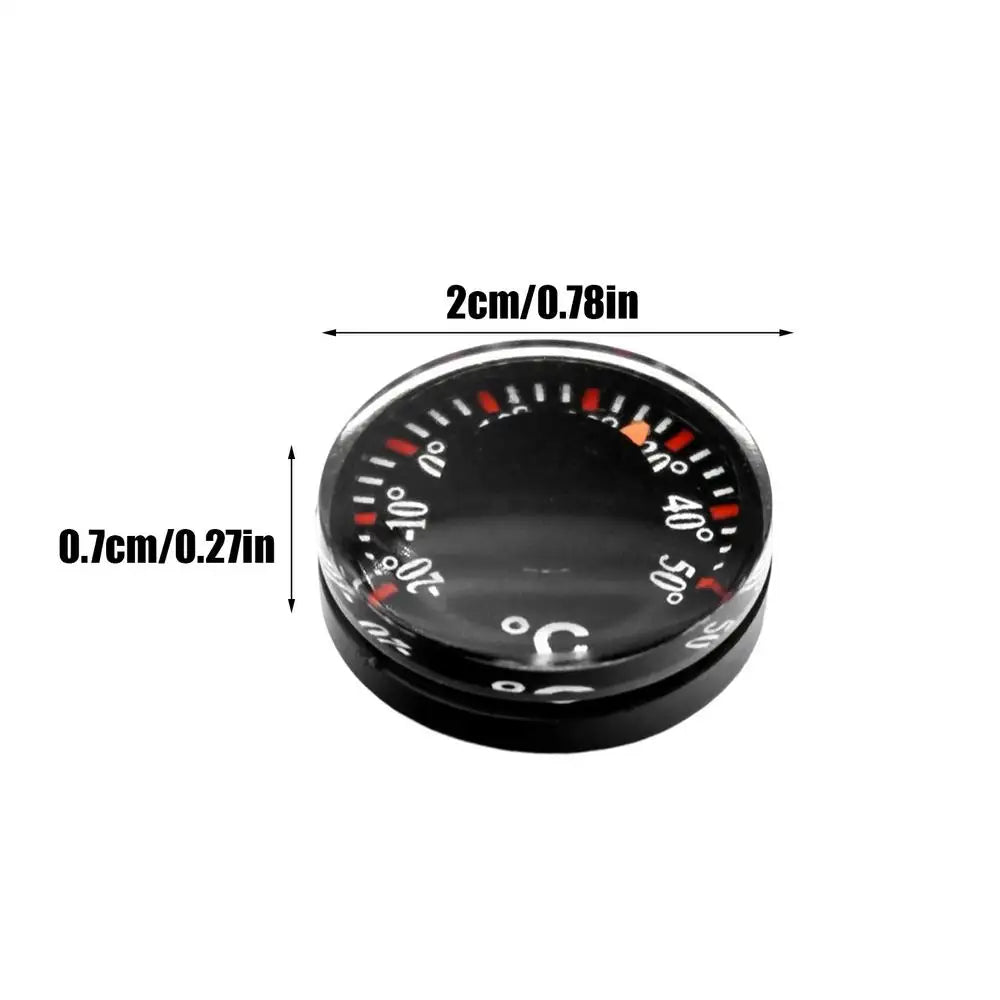 Mini Circular Car Thermometer | Battery-Free Mechanical Dial