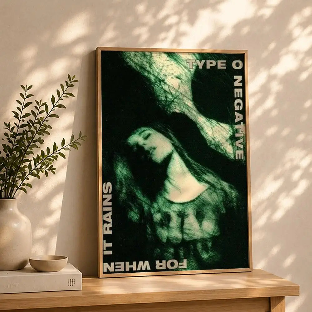 Band T-Type O NegativeS Poster HD Self Adhesive Waterproof Wall Art Ideal for Home Office Dorm Bedroom Great Gift Peaceful Pleasures Health and Wellness White3 30X40cmNoframe