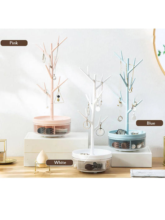 1Pcs Rotate Jewelry Display Stand Tray Storage Racks Earrings Necklaces Rings Jewelry Boxes Accessories Desktop Organizer Holder Peaceful Pleasures Health and Wellness