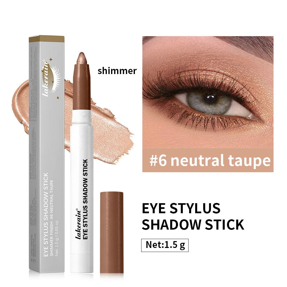 10 Colors Eyeshadow Sticks Long Lasting Waterproof Shimmer Glitter And Matte High Pigmented Eyeshadow Pencil Crayon Makeup Peaceful Pleasures Health and Wellness 6neutral taupe