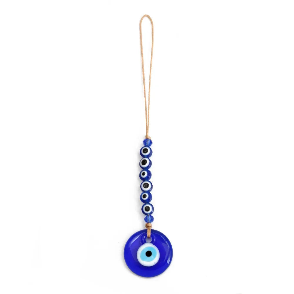 Evil Eye Charm Protection Tassel Crystals Feng Shui Car Room Decor Turkish Blue Eye Retro Glass Pendant Home Decor Gifts nordic Peaceful Pleasures Health and Wellness BE454BU00