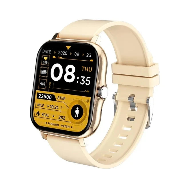 Fashion Bluetooth Calls Smartwatch 1.83 Inch Touch Screen Heart Rate Blood Oxygen Sleep Monitor Waterproof Smart Watch Women Men Peaceful Pleasures Health and Wellness Gold