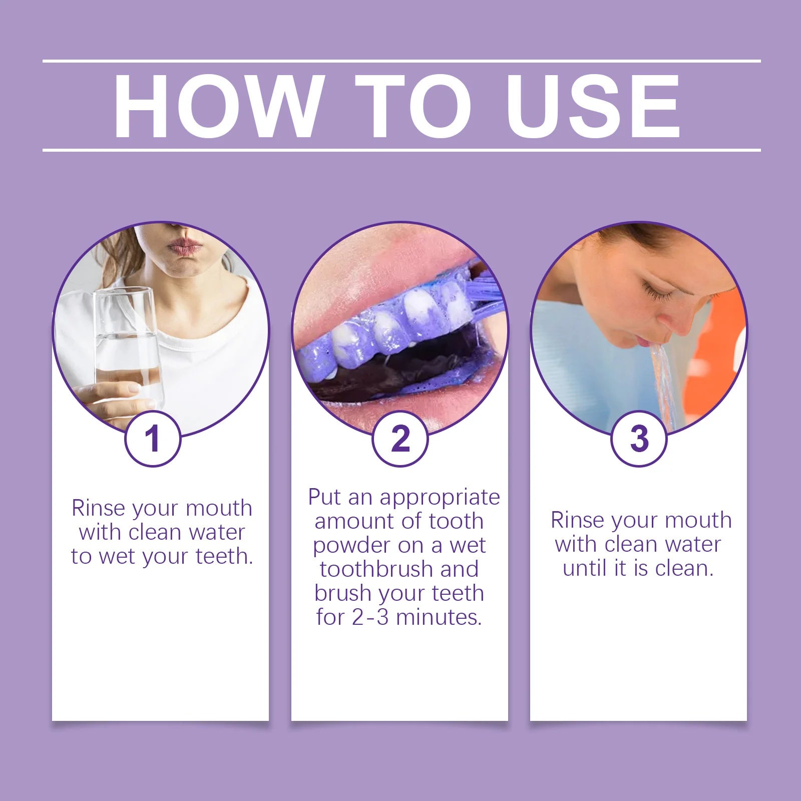 Teeth Cleansing Purple Powder Bleach Yellow Stain Brightening Strengthen Dental Protect Gums Fresh Breath Teeth Whitening Powder Peaceful Pleasures Health and Wellness