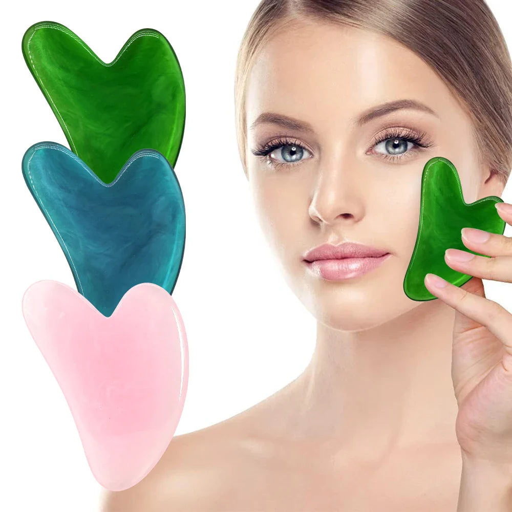 Natural Rose Quartz Gua Sha Facial Massage Tool