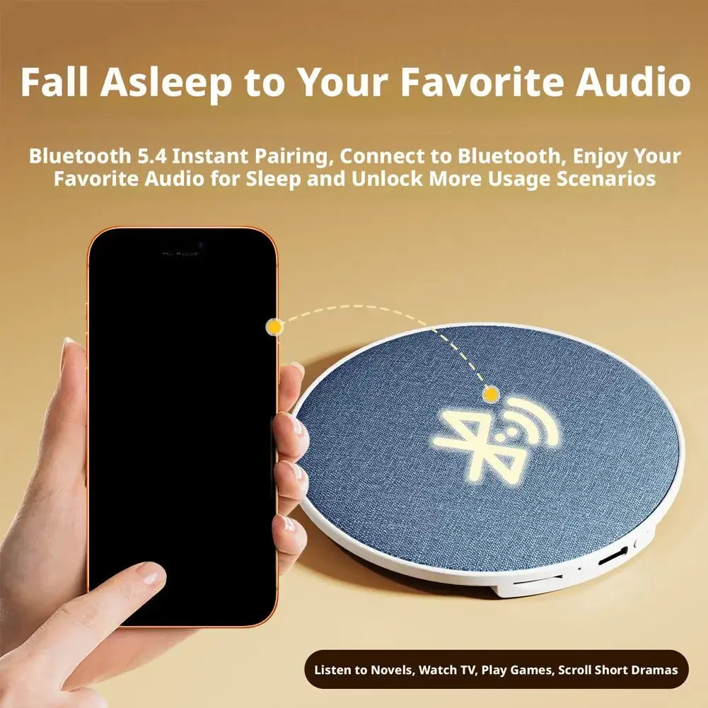 Mini Sleep Speaker Under Pillow Bluetooth 5.4 Wireless White Noise Machine HiFi Sound Private Audio No Disturb Partner Peaceful Pleasures Health and Wellness