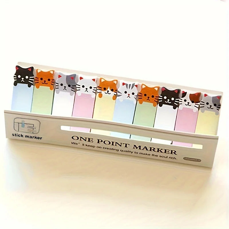 150-Sheet Cute Cat Sticky Notes – Memo Pads & Bookmarks