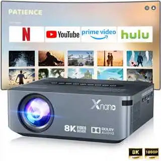 Xnano X1 350ANSI Android 9 BT5.0 Projector Support 8K Native 1080P Dual WiFi Auto Keystone Correction Portable Home Cinema Peaceful Pleasures Health and Wellness