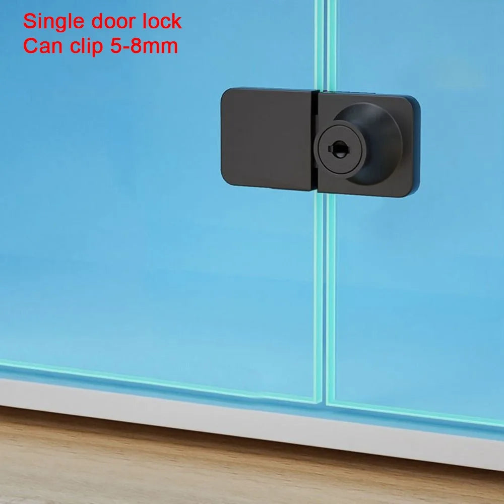 Double Open Glass Cabinet Door Lock – Zinc Alloy Security Lockset