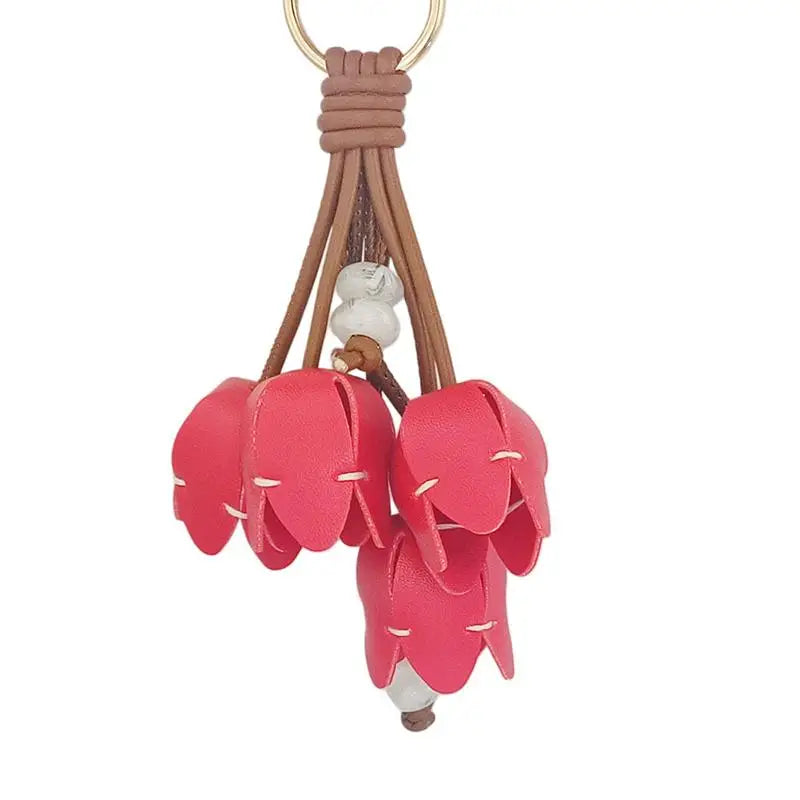 Tulip Flower Bag Charm – Floral Pendant for Handbag & Keychain