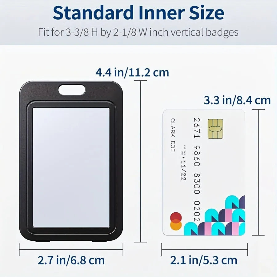 Vertical Card Holder With Double-Sided Hard Plastic Vertical Card Bag, Black Id Card, Credit Card, Key Card Protection Cover Peaceful Pleasures Health and Wellness