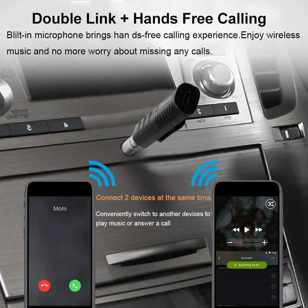 Wireless BT Compatible 5.0 Receiver Transmitter Adapter 3.5mm Jack For Car Music Audio Aux Headphone Reciever Handsfree Reciever Peaceful Pleasures Health and Wellness