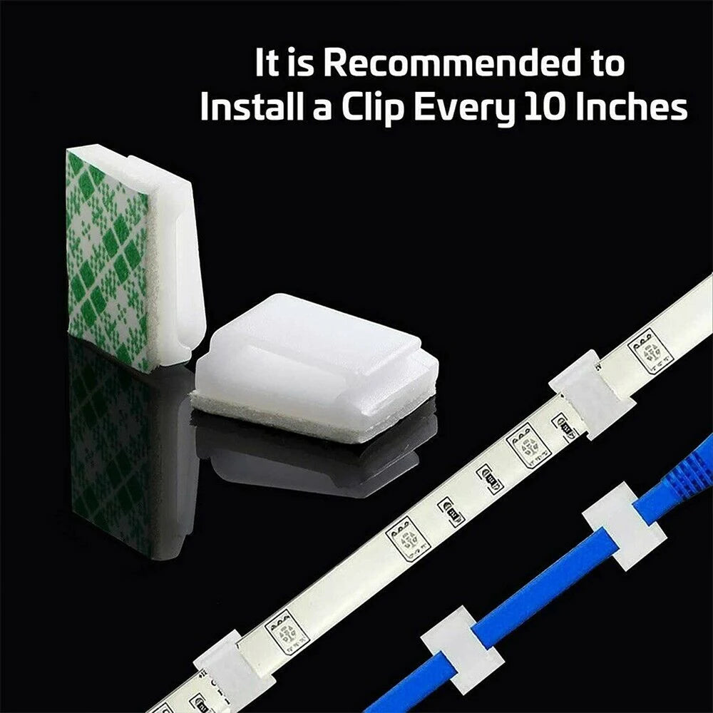 Light Strip Mounting Clips Self Adhesive Led Fasteners Holder Cable