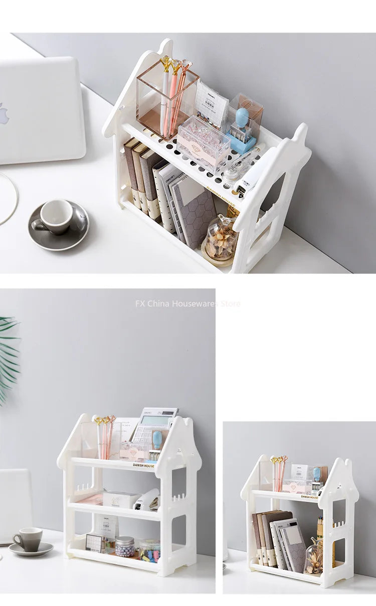 Small House Style 2/3 Layer Kitchen Spice Rack Organizer Plastic Condiment Bottle Shelf for Counter/Bathroom/Desktop Peaceful Pleasures Health and Wellness