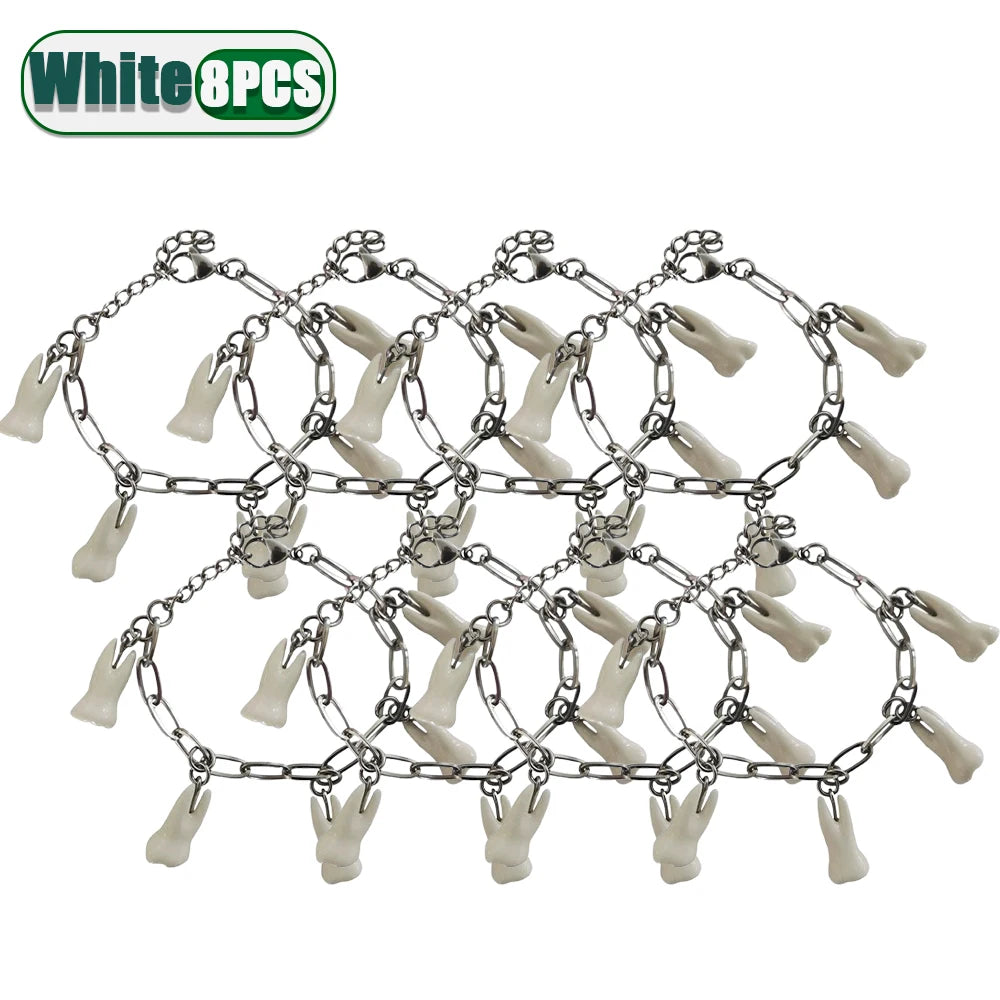 Punk Teeth Chain Bracelet | Unisex Vintage Silver Stainless Steel