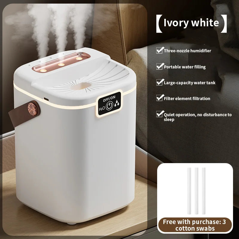 HOMEFISH 2L Three-Nozzle Night Light Humidifier | Type-C USB