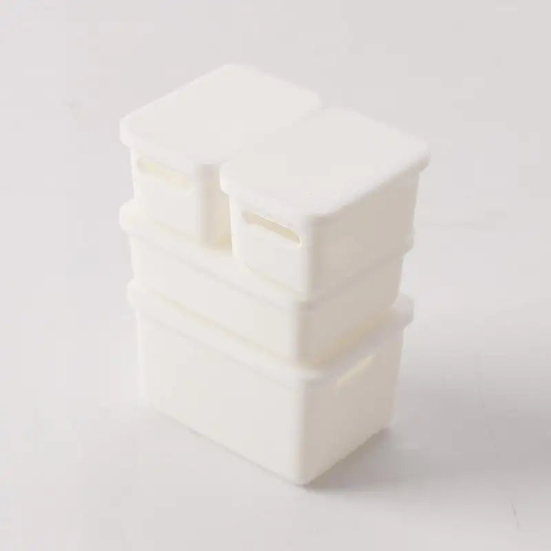 1/12 Dollhouse Miniature Food Storage Cases Set of 4 with Lids