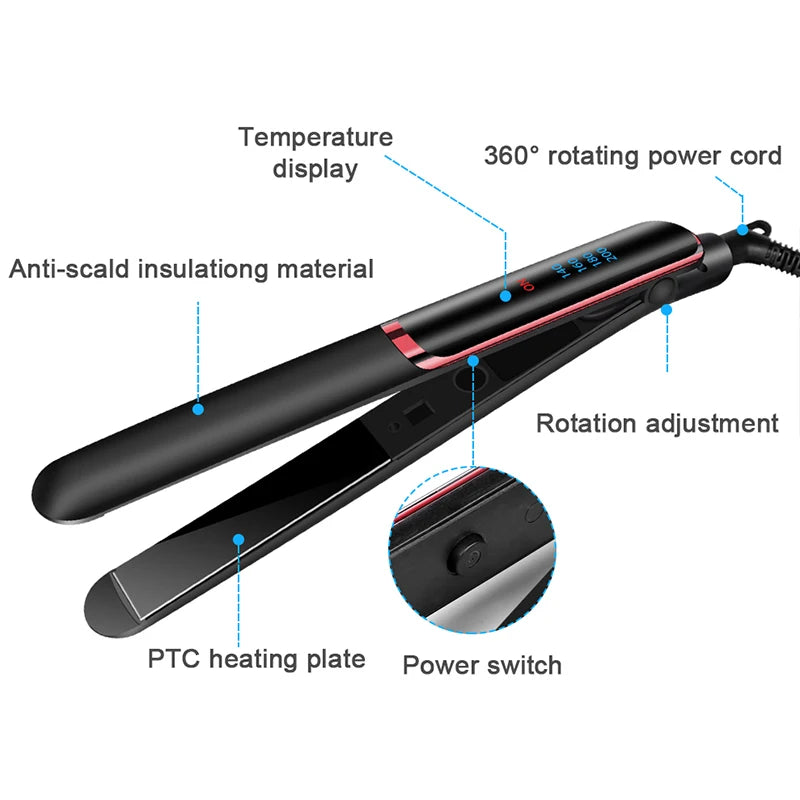 Temperature control Rapid heating straightening hair dryer Hair styling tool for straightening hair or shaping the ends Peaceful Pleasures Health and Wellness