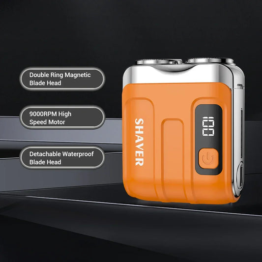 Hailicare Mini Electric Shaver for Men | Dual Blade Type-C Electric Rotary Shaver Oasis Select