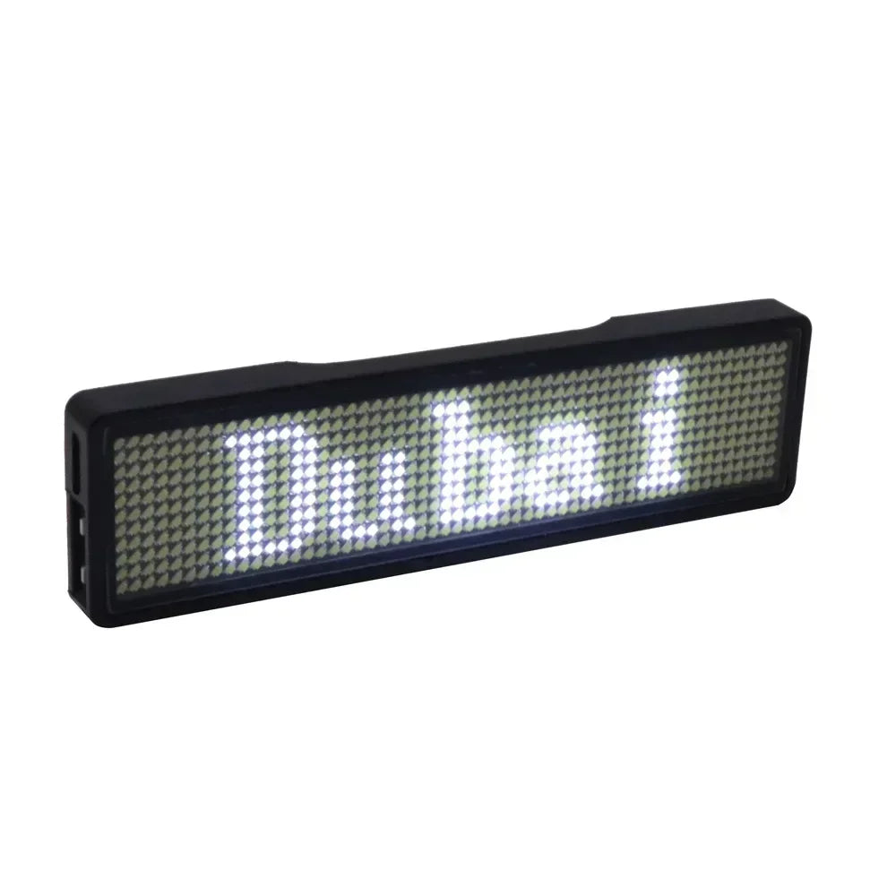 Bluetooth LED Name Tag – Rechargeable Scrolling Message Badge