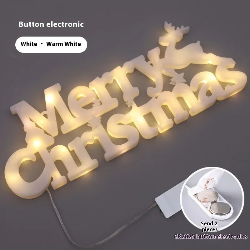 LED 3D Merry Christmas Marquee Light Sign | Holiday Tabletop Decor