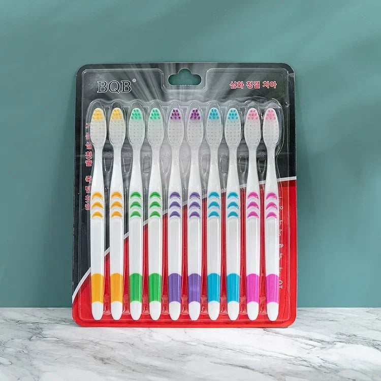 10 PCS Soft-Bristle Toothbrush Bamboo Charcoal Antibacterial Oral Hygiene Care Deep Cleaning Portable Travel Eco Friendly Peaceful Pleasures Health and Wellness white