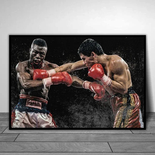 Boxer Wall Poster, Mike Tyson Muhammad Ali Motivational Quote Canvas Painting Prints, Home Decor Pictures for Living Room Peaceful Pleasures Health and Wellness