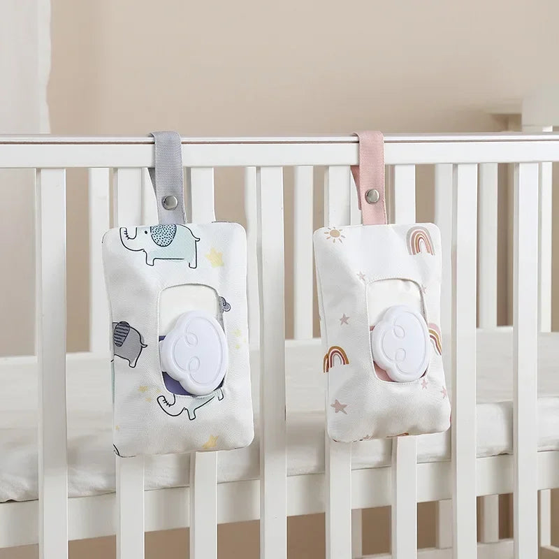 Cotton Baby Wet Wipes Holder Case | Reusable Travel Pouch
