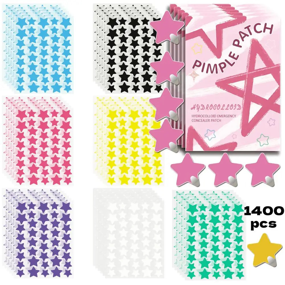 1400pcs Star Hydrocolloid Acne Patches – Invisible & Breathable