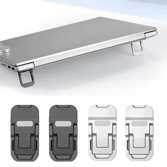 2PCS Foldable Laptop Stand 2 Adjustable Angles Invisible Self-Adhesive Notebook Ergonomic Portable Computer Keyboard Stand Peaceful Pleasures Health and Wellness