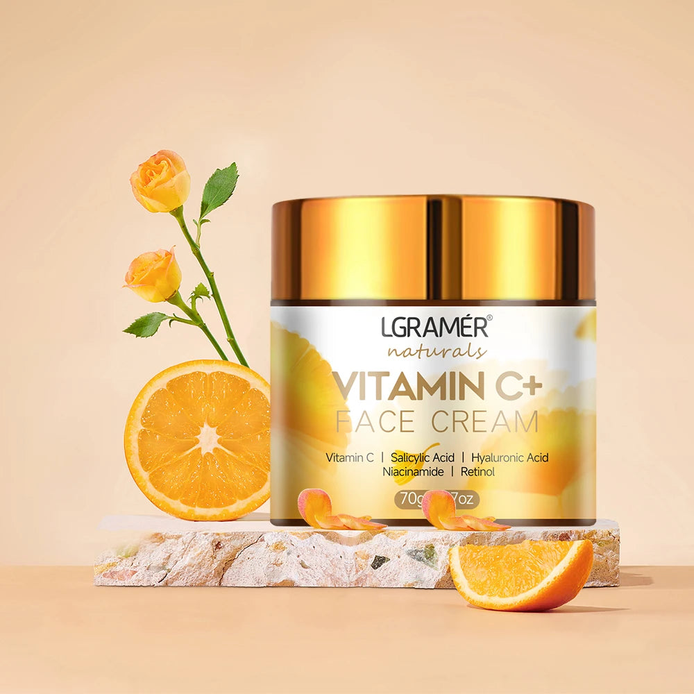 Vitamin C Face Cream Retinol Smooth Wrinkle Moisturizing Firming Hyaluronic Lightening Repairing Smooth Skincare Whitening Cream Peaceful Pleasures Health and Wellness