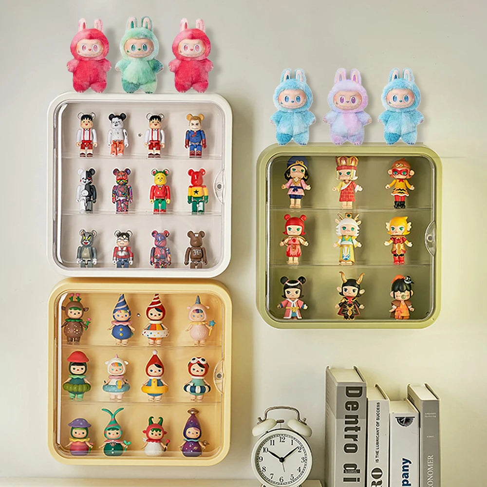 3-layer blind box storage display rack, transparent wall mounted cabinet, handmade doll frame, plush toy, Bubble Mart display bo Peaceful Pleasures Health and Wellness