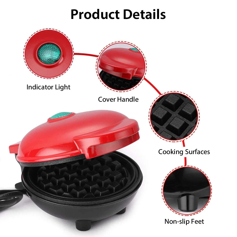 URGGU 350W Mini Waffle Maker – Non-Stick Pancake & Bubble Egg