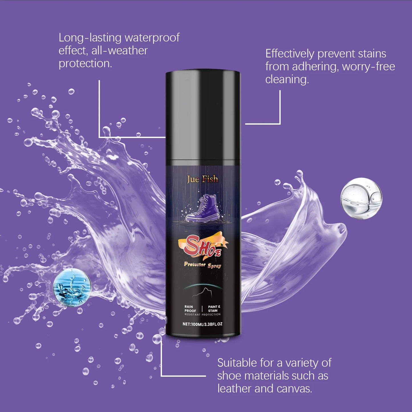 100ml Waterproof Shoe Protector Spray | Suede Canvas Sneakers Shoe Protector Spray Peaceful Pleasures Health and Wellness
