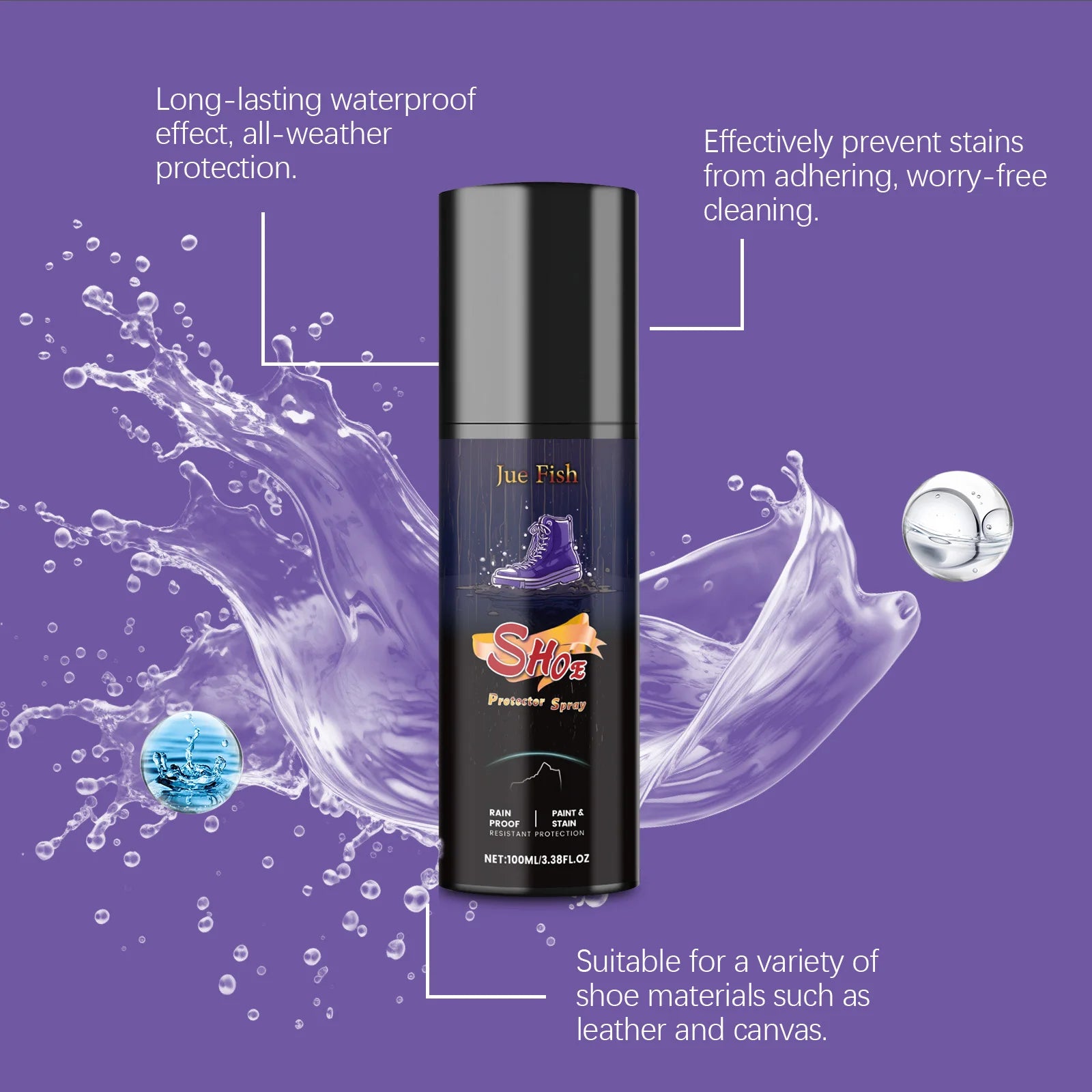 100ml Waterproof Shoe Protector Spray | Suede Canvas Sneakers Shoe Protector Spray Peaceful Pleasures Health and Wellness