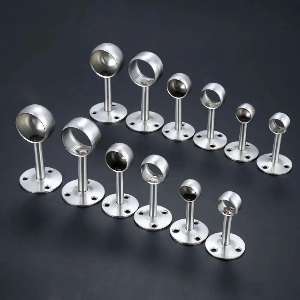 Stainless Steel Pipe Bracket 19/22/25mm | Wardrobe & Curtain Rod