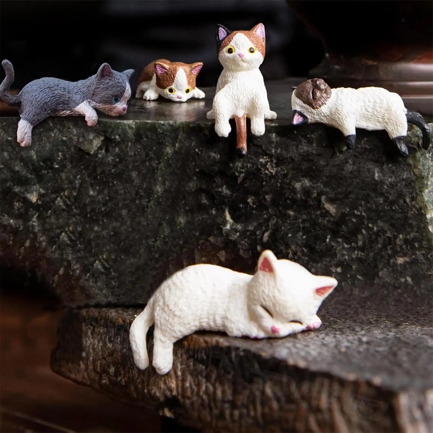5-Piece Mini Cat Figurines – Home, Car & Desktop Décor