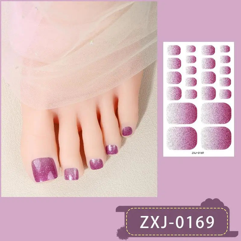 Glitter Toenail Polish Strips – Self-Adhesive Nail Wraps Nail Care Peaceful Pleasures Health and Wellness F